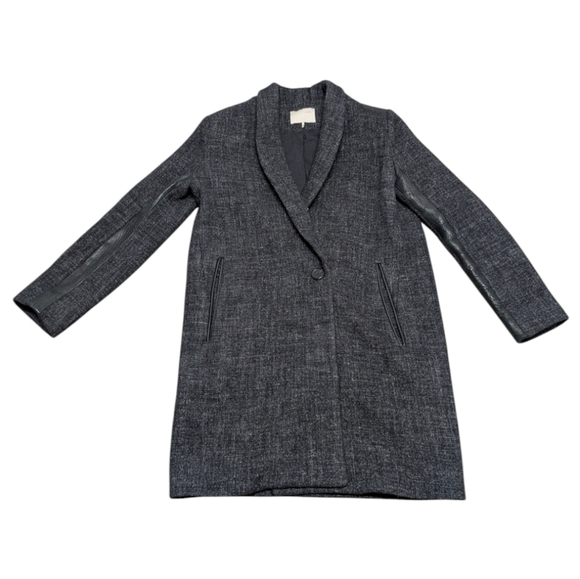 IRO Luca Coat Wool Hemp Lamb Black Gray (Size 3 converts size 10 US) - flawed - Picture 1 of 11